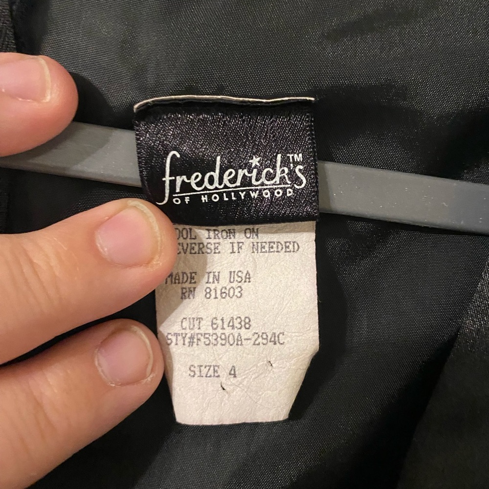 Womens Frederick’s Of Hollywood Black‎ Silk Style Slip Dress Made In USA Size 4 - Picture 3 of 3